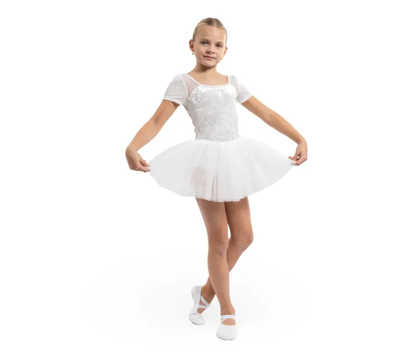 Bloch Ballet, Kurzarm-Baumwolltrikot - Weiss