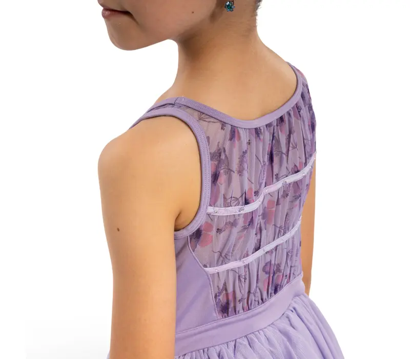 Bloch Evie Floral Tank, Trikot mit Tutu-Rock und breiten Trägern   - Flieder lilac Bloch