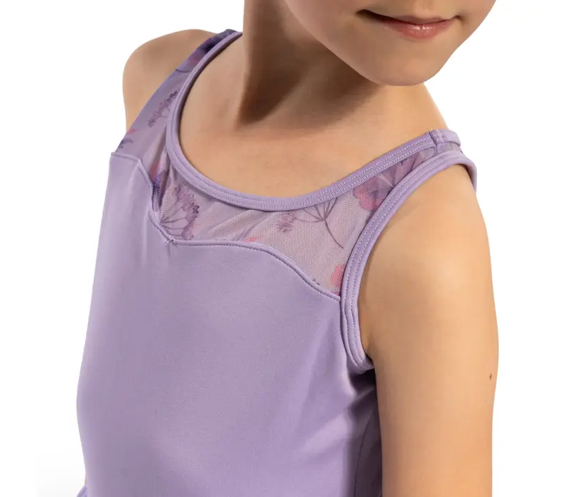 Bloch Evie Floral Tank, Trikot mit Tutu-Rock und breiten Trägern   - Flieder lilac Bloch