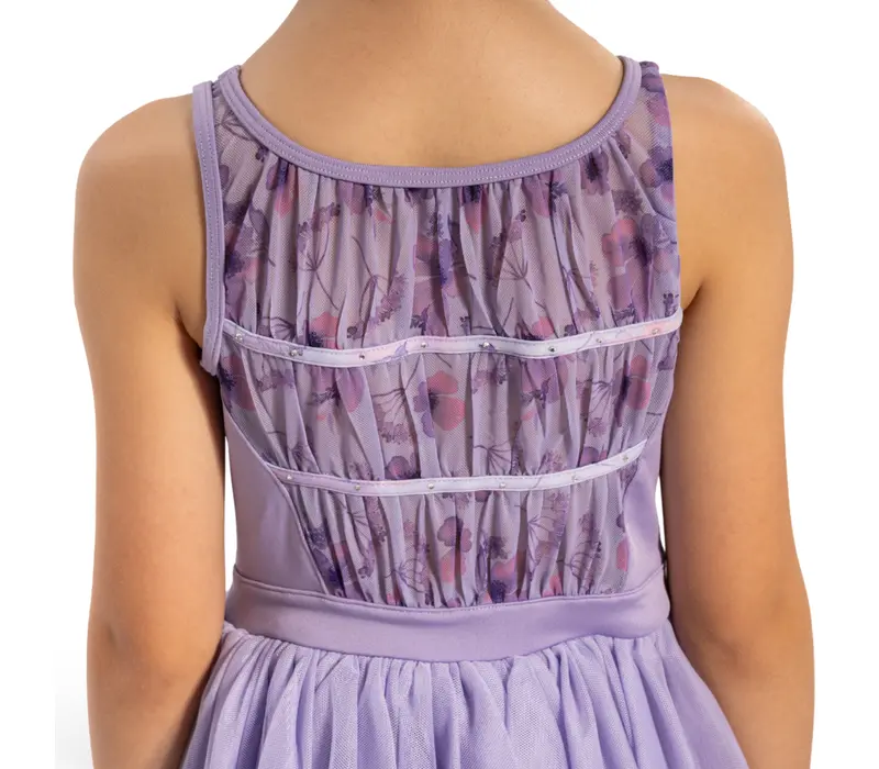 Bloch Evie Floral Tank, Trikot mit Tutu-Rock und breiten Trägern   - Flieder lilac Bloch