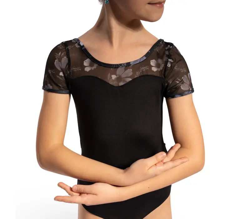 Bloch Remi Floral, Mädchen-Trikot - Schwarz