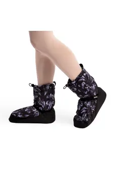 Bloch Booties Schwarze Blumen, Damen-Aufwärmschuhe  