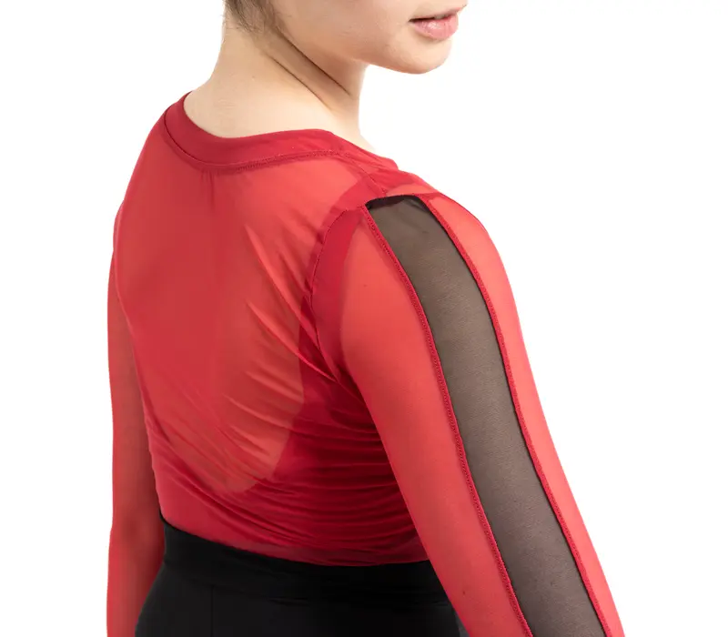 Capezio Cest La Vie Joyeux Mesh Cover Up, Damen-Top - Rot scarlet Capezio