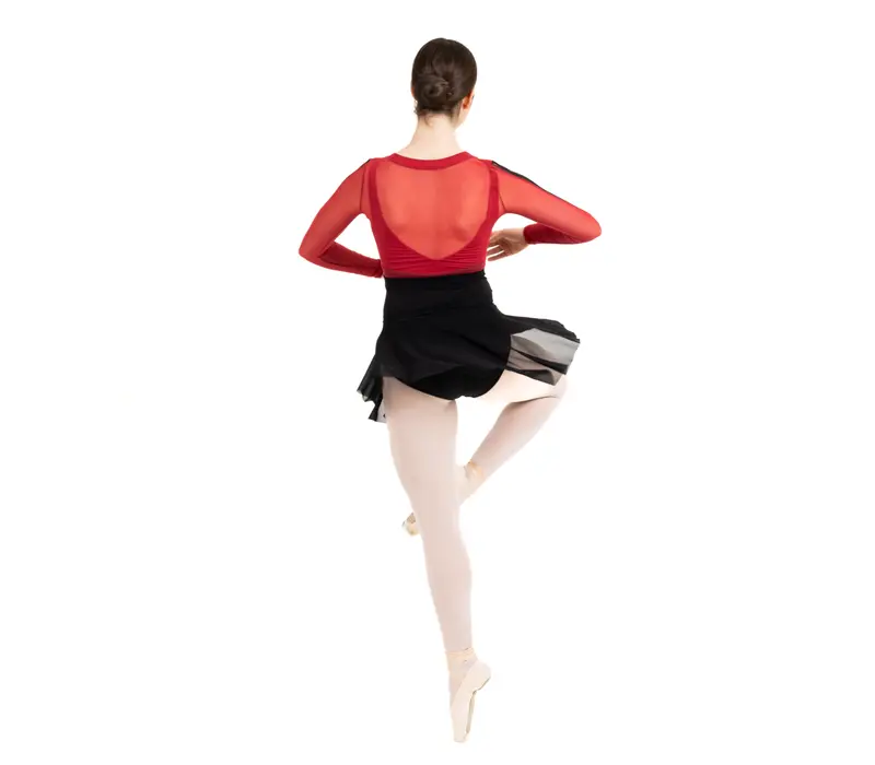 Capezio Cest La Vie Joyeux Mesh Cover Up, Damen-Top - Rot scarlet Capezio