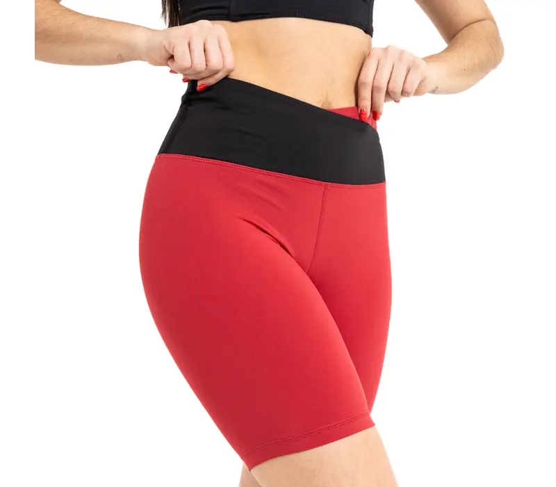 Capezio C'est La Vie Enchante Bike Short, Damen-Shorts mit Oberschenkellänge     - Rot scarlet Capezio