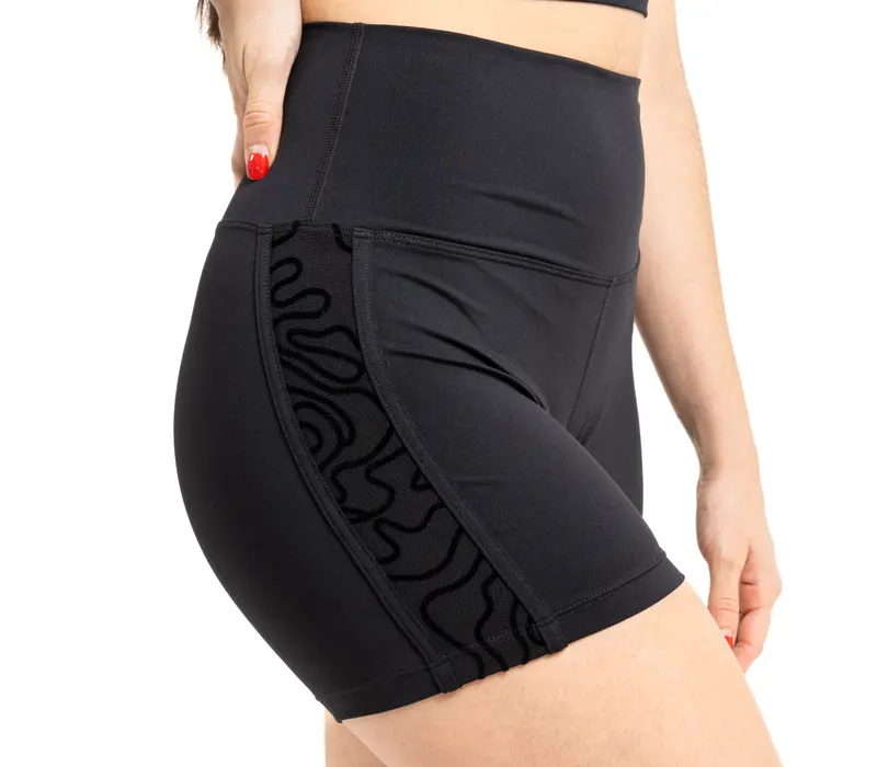 Capezio Bella Notte Vita Side Panel Short, Damenshorts - Schwarz