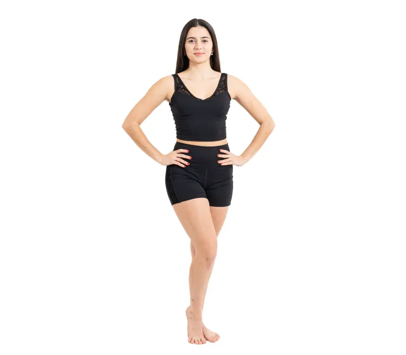 Capezio Bella Notte Vita Side Panel Short, Damenshorts - Schwarz