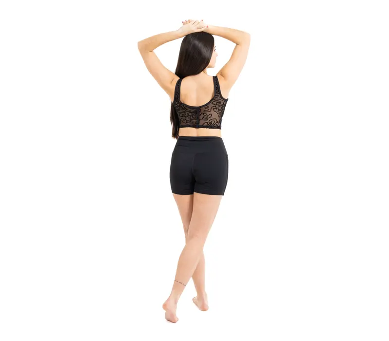 Capezio Bella Notte Vita Side Panel Short, Damenshorts - Schwarz