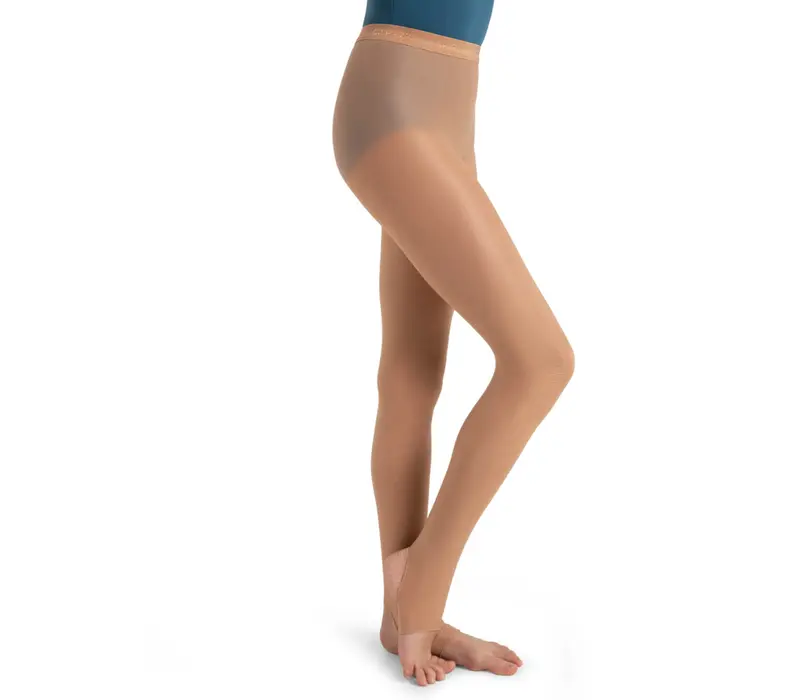 Capezio Ultra Shimmery 1882C, glänzende Steg-Strumpfhose für Mädchen - Light toast Capezio