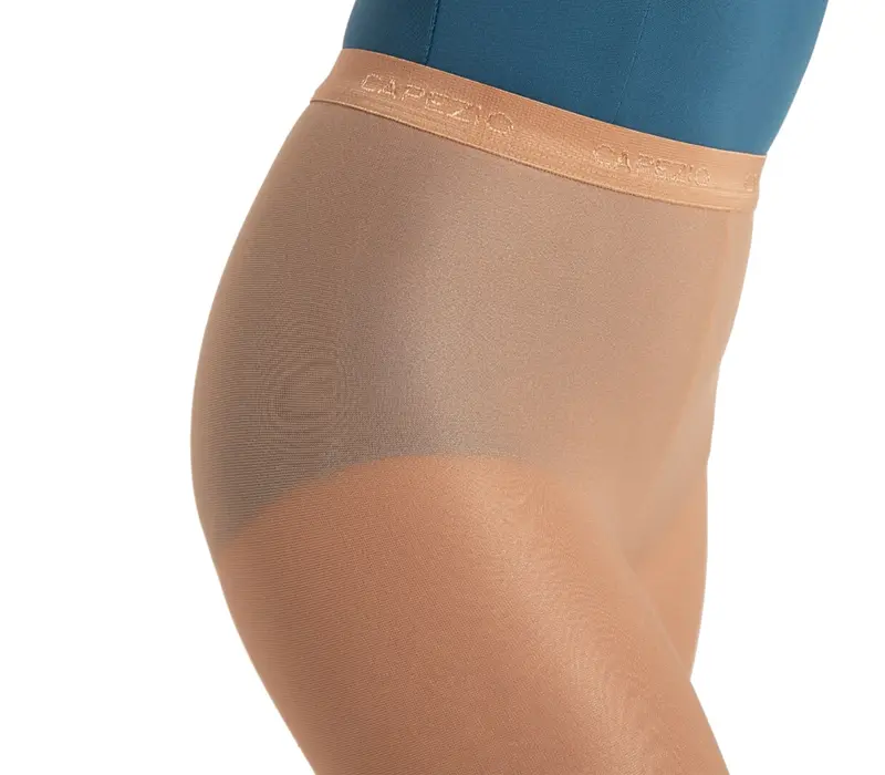 Capezio Ultra Shimmery 1882C, glänzende Steg-Strumpfhose für Mädchen - Light toast Capezio