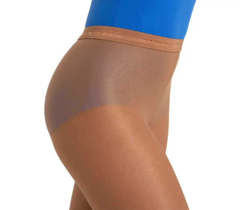 Capezio Ultra Shimmery 1882C, glänzende Steg-Strumpfhose für Mädchen - Toast Capezio