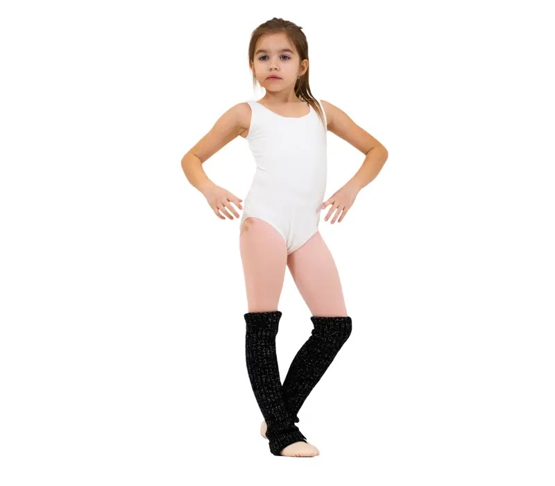 Capezio Kindertrikot mit Gürtel und breiten Trägern - Weiss