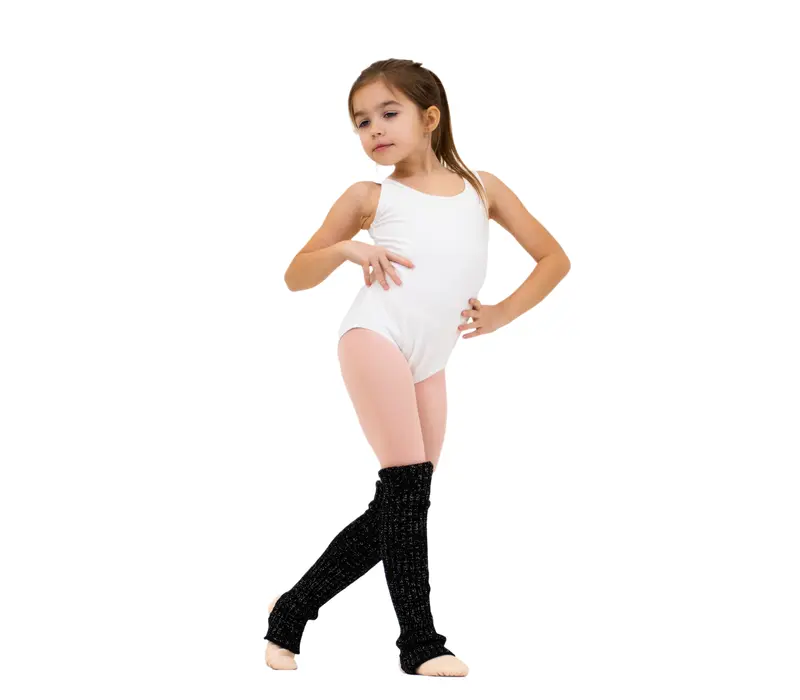 Capezio Kindertrikot mit Gürtel und breiten Trägern - Weiss