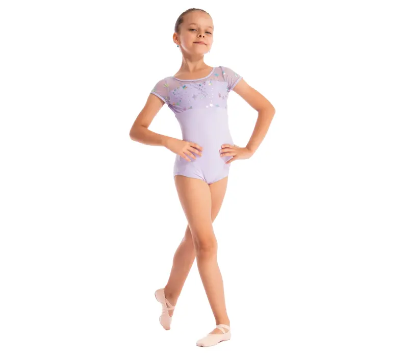 Capezio Galaxy, Kindertrikot mit kurzen Ärmeln   - Violett - lavender