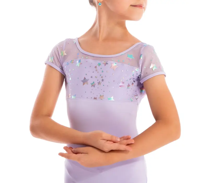 Capezio Galaxy, Kindertrikot mit kurzen Ärmeln   - Violett - lavender