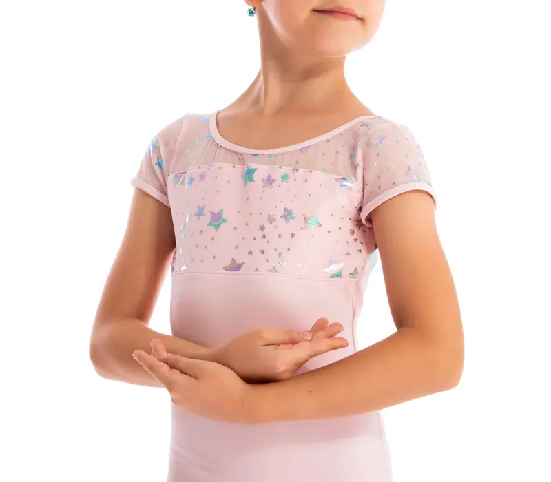 Capezio Galaxy, Kindertrikot mit kurzen Ärmeln   - Rosa-Pink