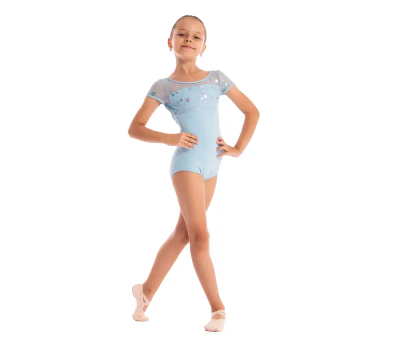 Capezio Galaxy, Kindertrikot mit kurzen Ärmeln   - Hellblau Capezio