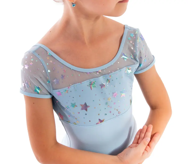 Capezio Galaxy, Kindertrikot mit kurzen Ärmeln   - Hellblau Capezio