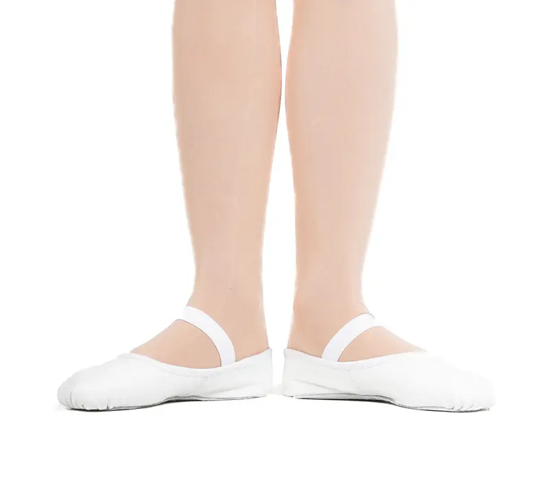 Capezio Luna, Kinder-Leder-Tanzschläppchen - Weiss