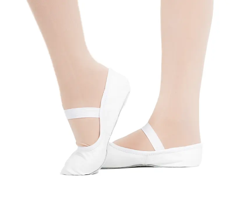 Capezio Luna, Kinder-Leder-Tanzschläppchen - Weiss