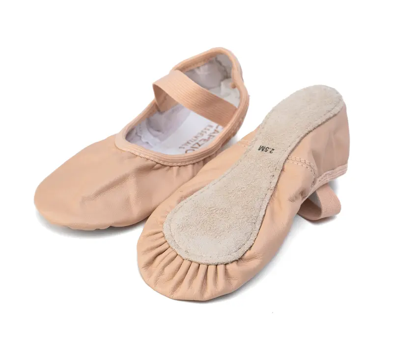 Capezio Luna, Leder-Tanzschläppchen für Anfänger - Rosa balet Capezio