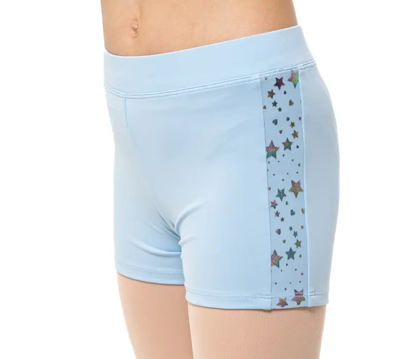 Capezio Foldover Boyshort, Tanzshorts für Kinder - Hellblau Capezio