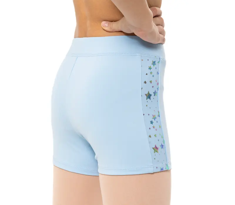 Capezio Foldover Boyshort, Tanzshorts für Kinder - Hellblau Capezio