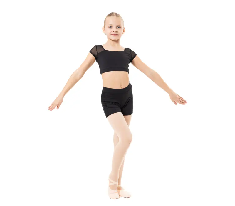 Capezio Foldover Boyshort, Tanzshorts für Kinder - Schwarz