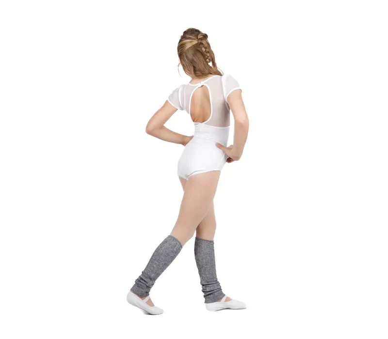 Capezio puff sleeve keyhole back leotards, Ballett-Trikot - Weiss