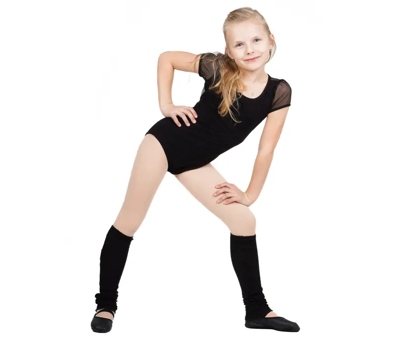 Capezio puff sleeve keyhole back leotards, Ballett-Trikot - Schwarz