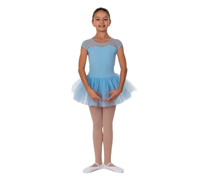 Capezio Keyhole Back Tutu Dress, Kindertrikot mit Tutu-Rock - Hellblau Capezio