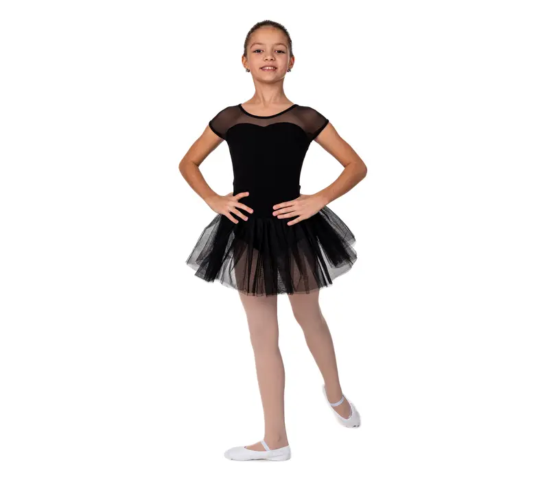 Capezio Keyhole Back Tutu Dress, Kindertrikot mit Tutu-Rock - Schwarz