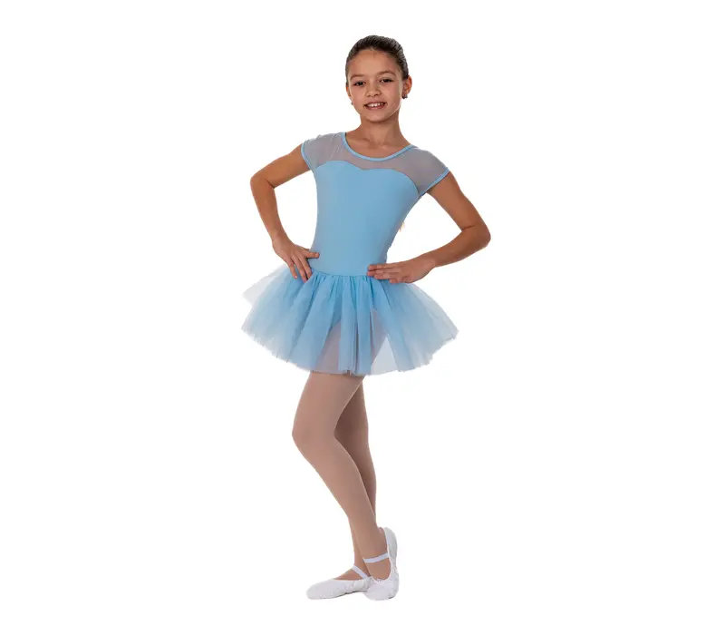 Capezio Keyhole Back Tutu Dress, Kindertrikot mit Tutu-Rock - Hellblau Capezio