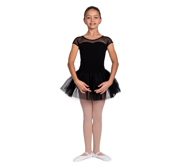 Capezio Keyhole Back Tutu Dress, Kindertrikot mit Tutu-Rock - Schwarz