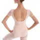 Dansez Vous Ophelia, Damen-Tanztrikot mit Netzärmeln - Rosa - light pink