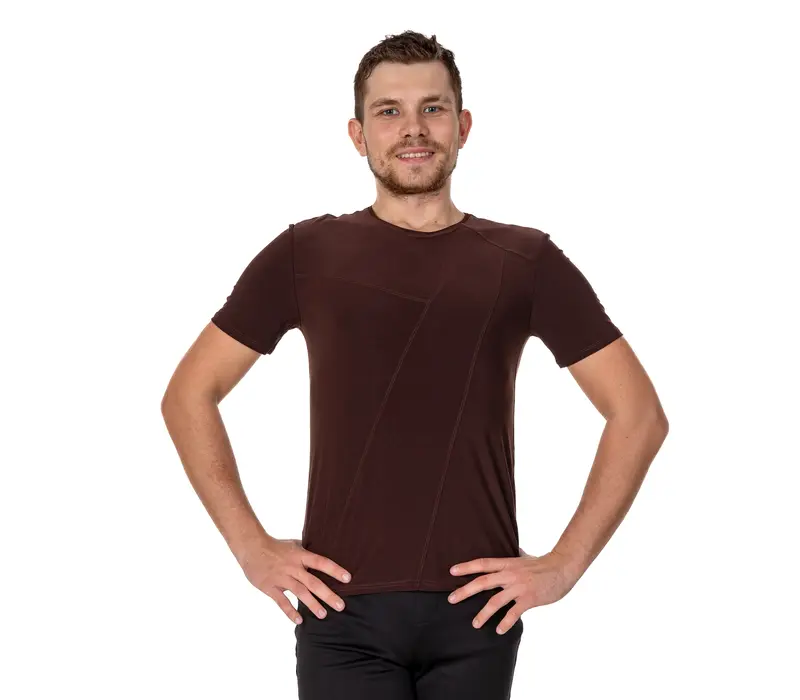 Herren-T-Shirt für Standardtanz Basic - Braun - chocolate