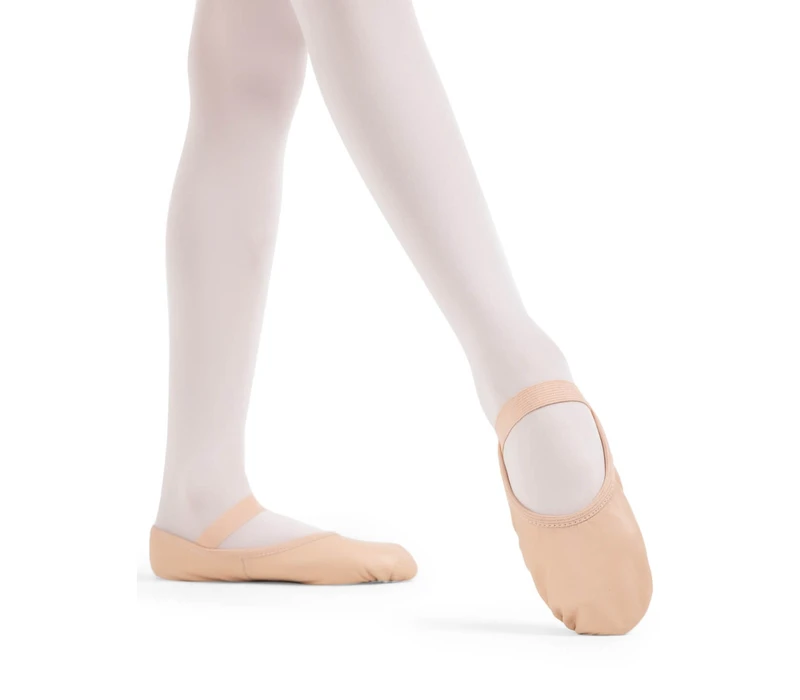 Capezio Luna, Leder-Tanzschläppchen für Anfänger - Rosa balet Capezio