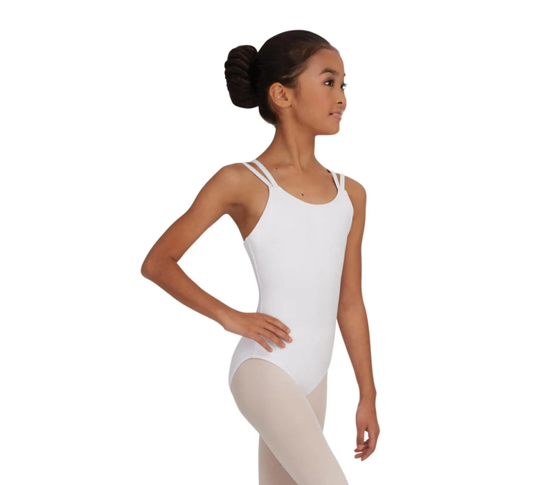 Capezio Double Strap Camisole Leotard CC123, Ballett-Trikot - Biela