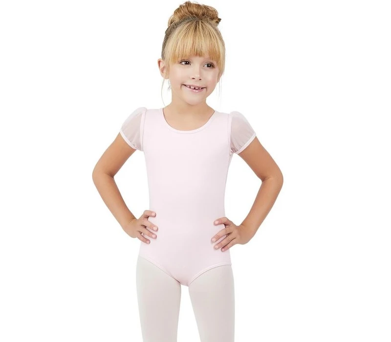 Capezio puff sleeve keyhole back leotards, Ballett-Trikot - Rosa Capezio